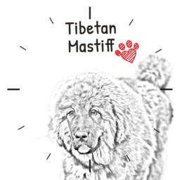 Tibetan Mastiff, Free Standing Mdf Floor Clock With An Image Of A Dog - thumbnail 2