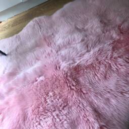 Baby Pink Genuine Sheepskin Rug, Pale Pink, Fur Fur, Interior Accessories , Design, Bed Throw, Chair Cover - thumbnail 2