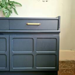 Single Level Drawers - Large Dark Grey Nathan Sideboard With Brushed Brass Handles - thumbnail 4