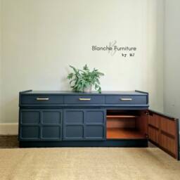Single Level Drawers - Large Dark Grey Nathan Sideboard With Brushed Brass Handles - thumbnail 3