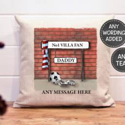 Personalised Football Cushion Gift For Dad Grandad - Any Team Street Sign Pillow Father's Day Custom Fan - thumbnail 4