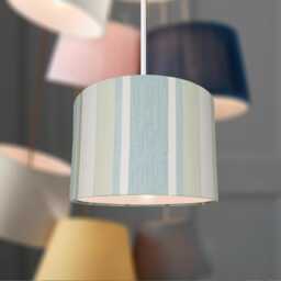 Lampshades in Laura Ashley Awning Stripe Pistachio Duck Egg Fabric Handmade Free Delivery - thumbnail 2