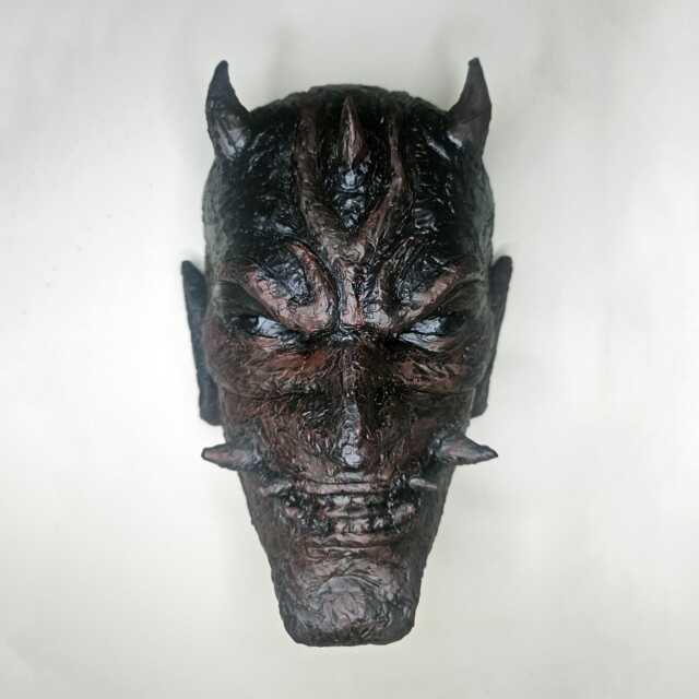 Handmade Resin Oni Mask, Gothic Dark Fantasy Wall Art - image 1