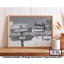 Family Street Sign Post Personalised With Names Picture Wall Art Poster Print Mum Dad Husband Wife Friend Birthday Fathers Day Wedding Gift - thumbnail 4