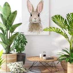 Rabbit Canvas Print Wildlife Animal Art, Bunny Home Decor - thumbnail 3