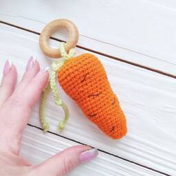 Baby Girl First Easter Gift With Bunny Toy & Booties Set, Crochet Carrot Toy, Girl Basket Stuffers, Newborn Box - thumbnail 4