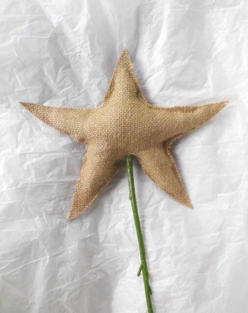 Burlap Star Christmas Tree Topper Rustic Holiday Decor - image 1
