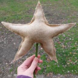Burlap Star Christmas Tree Topper Rustic Holiday Decor - thumbnail 2
