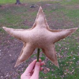 Burlap Star Christmas Tree Topper Rustic Holiday Decor - thumbnail 3