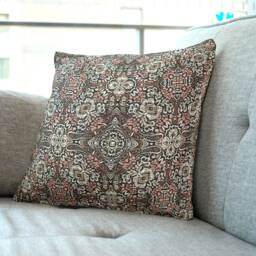 Moroccan Pink/Brown/Cream Cushion Covers - Textured Throw Pillow 16 - thumbnail 1