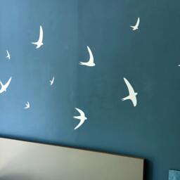 Flying Birds Wall Decals Set Of 12 Unique Girls Bedroom Decor - Playroom Stickers Best Spring Home Kids Room Art - thumbnail 2