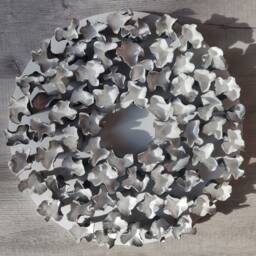 Wabi Sabi Clay Wall Sculpture 3D Contemporary Art On Canvas - thumbnail 3
