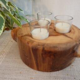 Aspen Round Candle Holder With 3 Votives - thumbnail 3