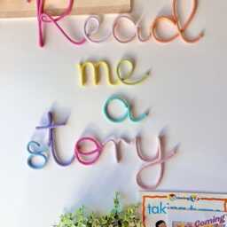 Read Me A Story Sign - Pastel Multicolour Wall Art Nursery Or Kids Room Decor Handmade Reading Nook Custom Colour Option - thumbnail 2
