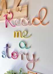 Read Me A Story Sign - Pastel Multicolour Wall Art Nursery Or Kids Room Decor Handmade Reading Nook Custom Colour Option