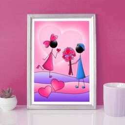 Decorative Poster Declaration Of Love Valentine's Day Gift A3 A4 - thumbnail 2