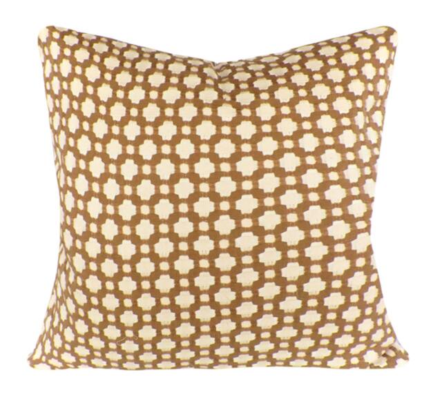 Schumacher Betwixt Pillow Cover Biscuit Tan Geometric Throw - image 1