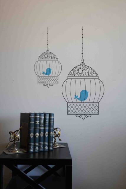 Fancy Bird Cage Vinyl Wall Decal Size Large - Bird, Decal, Sticker, Art, Decorative Cage, Home Decor - image 1