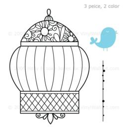 Fancy Bird Cage Vinyl Wall Decal Size Large - Bird, Decal, Sticker, Art, Decorative Cage, Home Decor - thumbnail 3