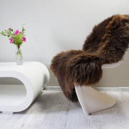"Giant Brown Sheepskin Throw Rug, Genuine Leather - 46"" X 26" - thumbnail 3