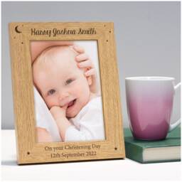 Personalised Christening Photo Frame Gift, Boys Frame, Girls Baptism Day, Naming 6x4 7x5 Picture - thumbnail 2