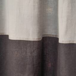 Linen Color Block Curtain Panels Semi-Sheer Rod Pocket Curtains - Set Of 2 - thumbnail 3
