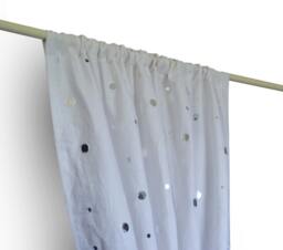 Linen Window Curtains, Mirror Embroidery Treatment, Embellished Curtain Drape, Luxury Door Wedding Gifts