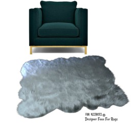 Faux Sheepskin Rug - Random Pelt Shape, Usa Made - thumbnail 1