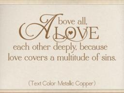 Christian Wall Decal. Above All Love Each Other 2, Cd 165 Scripture Wall Decal, Religious Quote, Decal Bible - thumbnail 2