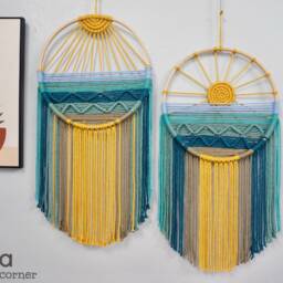 Macrame Sun Dreamcatcher Wall Hanging Boho Nursery Decor - thumbnail 3