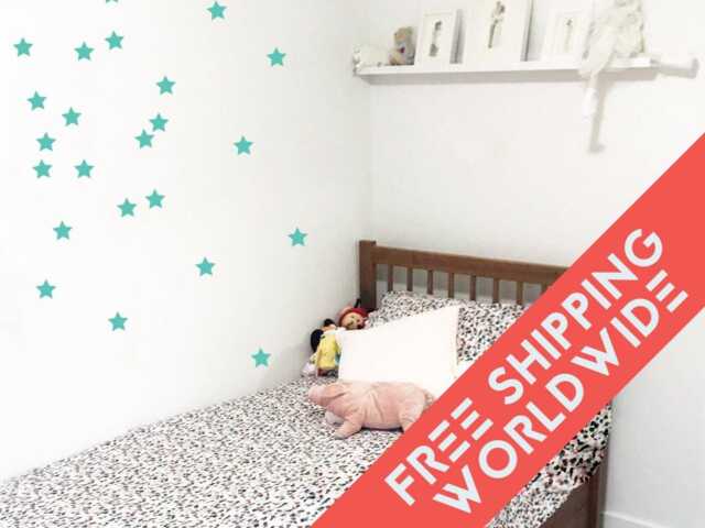 Stars Mint Wall Decals Decor Stickers Nursery Baby Girl Sky Pattern Modern & Scandinavian - image 1