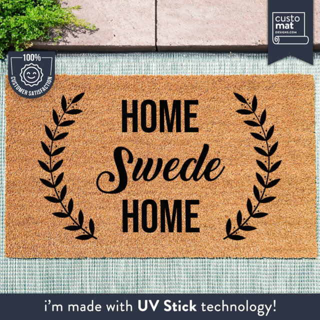 Home Swede - Cute Swedish Family Door Mat New Wedding Gift - image 1