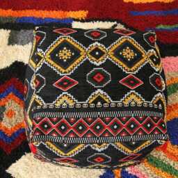 Unstuffed Moroccan Ottoman Pouf Square Footstool, Multicolored - thumbnail 4