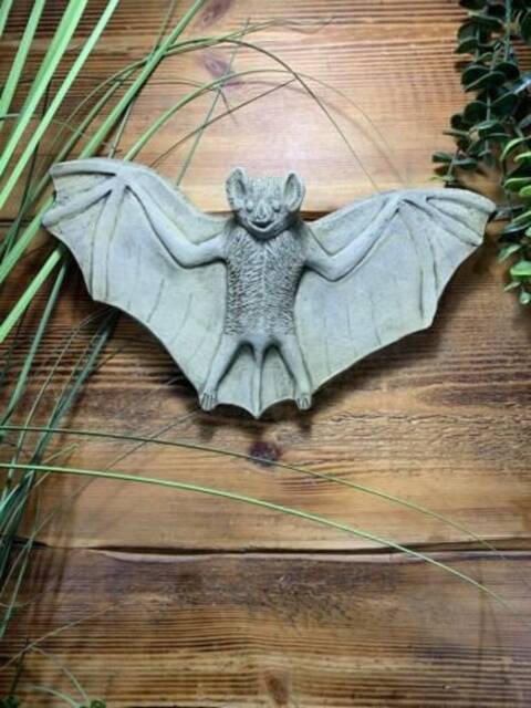 stone Garden Hanging Bat With Wings Wall Plaque Gift Ornament - image 1