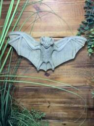stone Garden Hanging Bat With Wings Wall Plaque Gift Ornament - thumbnail 2