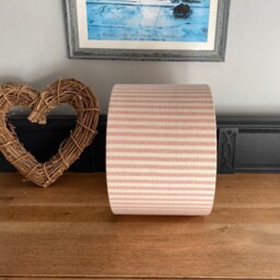 Taupe & Rose Striped Luxury Drum Lamp Shade. Bespoke. Handmade Table Or Pendant Shades in 20cm Or 30cm - thumbnail 4