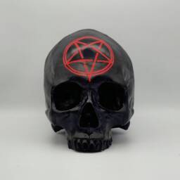 Pentagram Plaster Of Paris Life Size Human Skull Replica - thumbnail 1