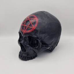 Pentagram Plaster Of Paris Life Size Human Skull Replica - thumbnail 2