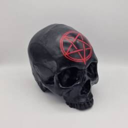 Pentagram Plaster Of Paris Life Size Human Skull Replica - thumbnail 3