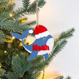 Personalized Christmas Whale Ornament Acrylic Name Bauble - thumbnail 2