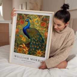 William Morris Print, Art, Exhibition Poster, Uk, Peacock Artwork, Decor - thumbnail 2