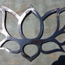 Brushed Steel Lotus Flower Wall Art Yoga Zen Decor - 90 cm - thumbnail 4
