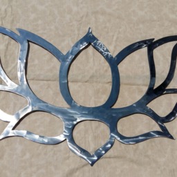 Brushed Steel Lotus Flower Wall Art Yoga Zen Decor - 90 cm - thumbnail 3