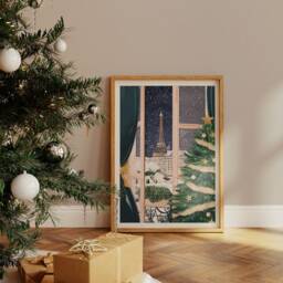 Paris At Christmas, Christmas Print, Decor, Wall Art, Prints, Gift - thumbnail 2