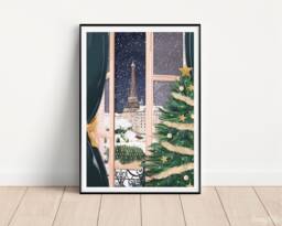 Paris At Christmas, Christmas Print, Decor, Wall Art, Prints, Gift - thumbnail 1