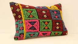 12x20 Turkish Kilim Lumbar Pillow Boho Pillow Bohemian Cushion Navajo Rugturkish Cover Armchair Case 4Oef-181 - thumbnail 1