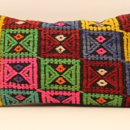 12x20 Turkish Kilim Lumbar Pillow Boho Pillow Bohemian Cushion Navajo Rugturkish Cover Armchair Case 4Oef-181 - thumbnail 2