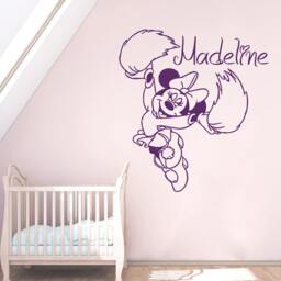 Wall Decals Custom Personalized Name Decal Mouse Cheerleader Pompons Vinyl Sticker Girl Bedroom Nursery Children Home Decor Ms590 - thumbnail 1