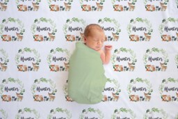 Personalized Woodland Baby Blanket Gifts Shower Gift Newborn Watch Me Grow Boy - thumbnail 1