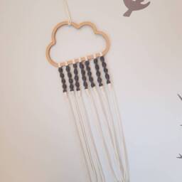 Grey, Colourful, Wall Decor, Hanging, Ribbon, Macrame, Cloud, Home, Knotty_Baby, Grey Nursery, Nursery Decor - thumbnail 3